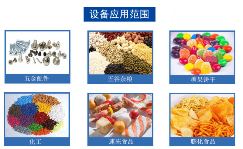 適合包裝規則、不規則的顆粒產品，如速凍食品，速凍湯丸，火鍋丸子、餛飩、餃子、牛肉丸、豬肉丸、速凍毛豆、速凍薯條、堅果食品、膨化食品、五谷雜糧等等顆粒產品的包裝等產品1-10kg的袋裝包裝