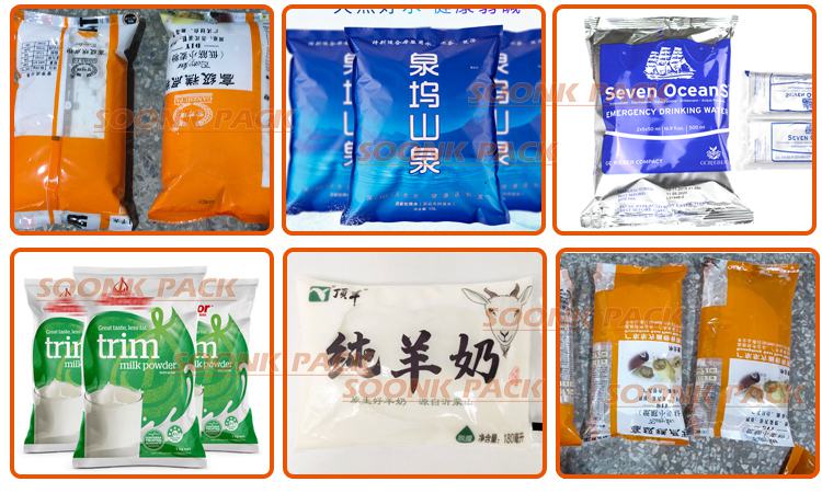 立式液體包裝機包裝展示圖