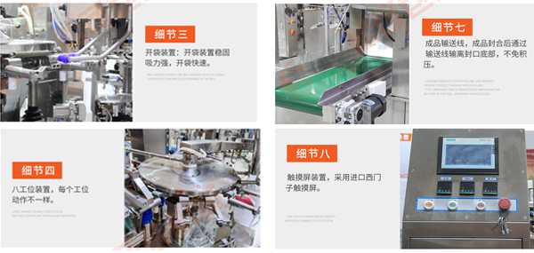 鋼絲球顆粒鏈斗給袋式包裝機細節圖